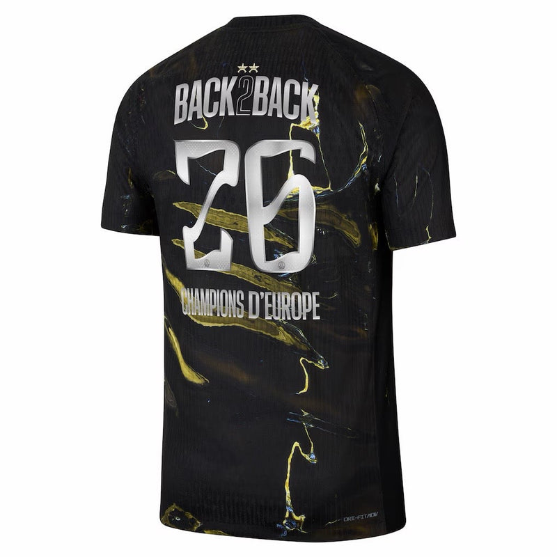 Maillot PSG Black Edition Champions d'Europe 2026 Back 2 Back dos